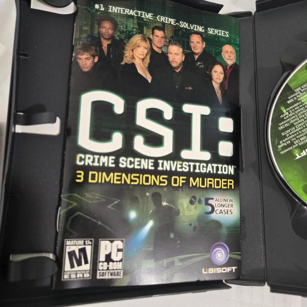 CSI 3 Dimensions of Murder PC Game 2006 Vintage CD ROM‎ Telltale Ubisoft